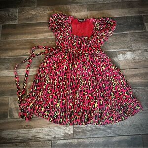 Sourpuss red leopard print dress S